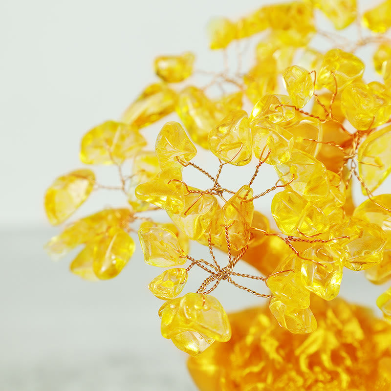 Nimara Ritual Natural Citrine Money Tree Gemstone Ornament - Feng Shui for Prosperity