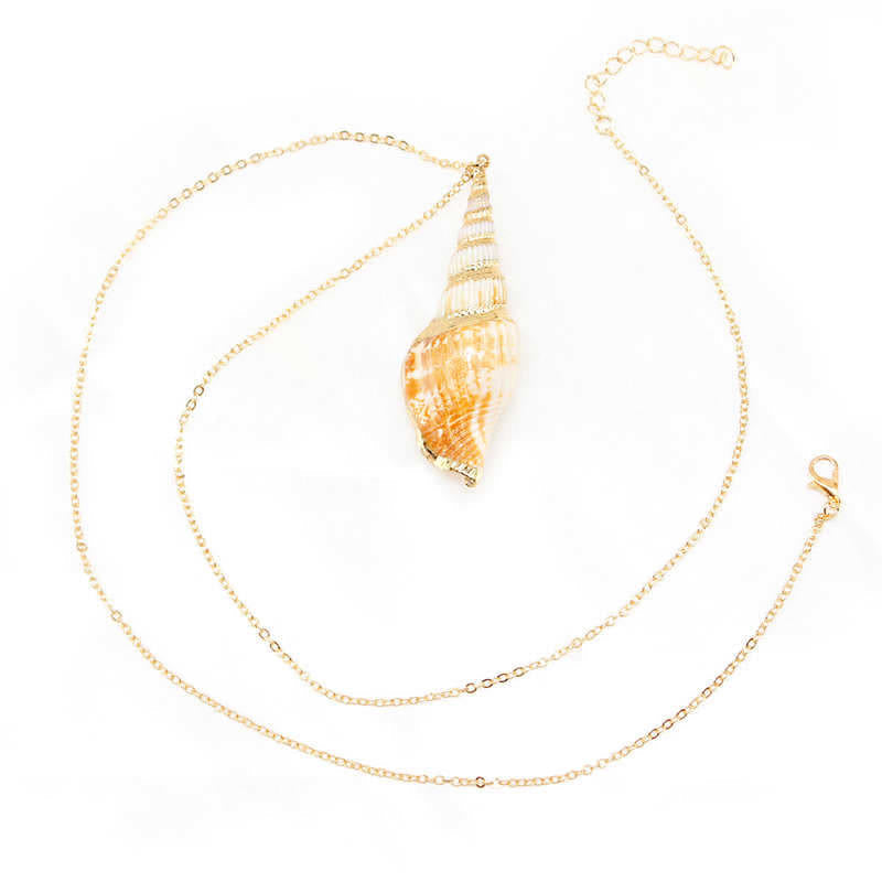 Nimara Ritual Natural Shankha Conch Shell Seashell Lucky Necklace Pendant