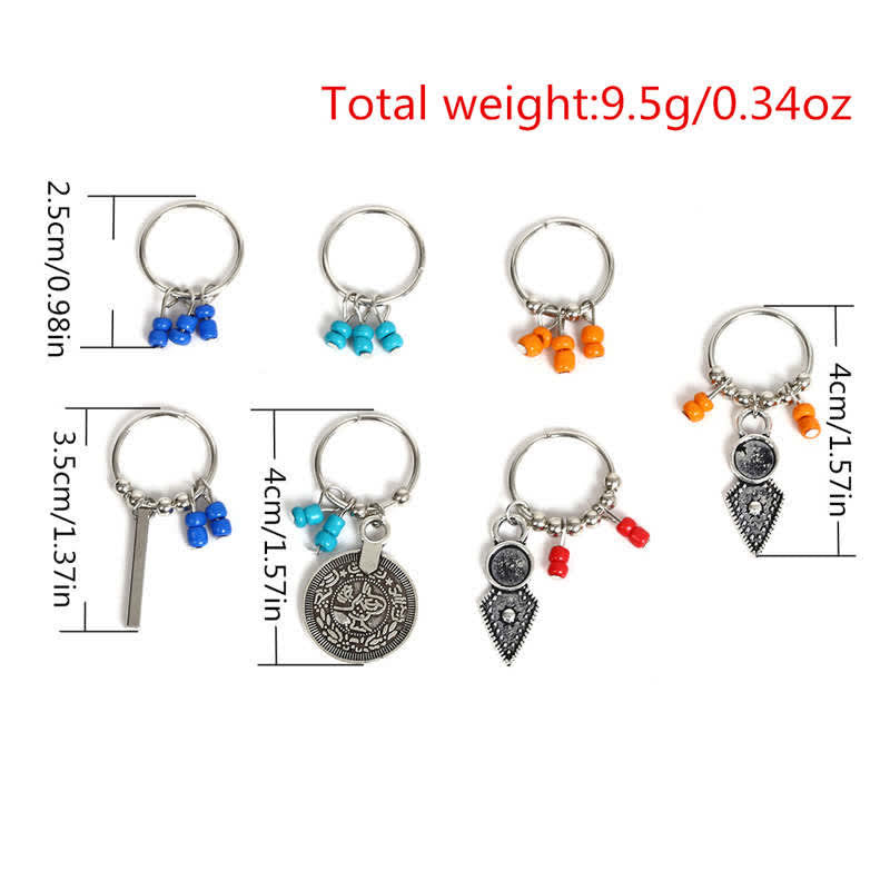 Nimara Ritual Antique Leaf Coins Beads Barrette Hair Pins Decoration