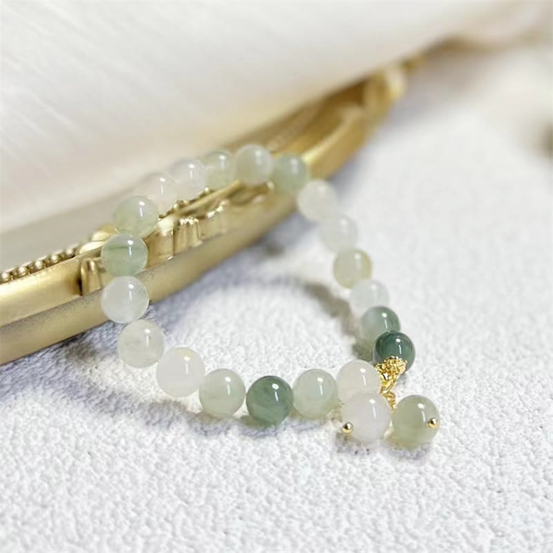 Nimara Ritual Natural Gradient Jade Abundance Luck Bead Charm Bracelet