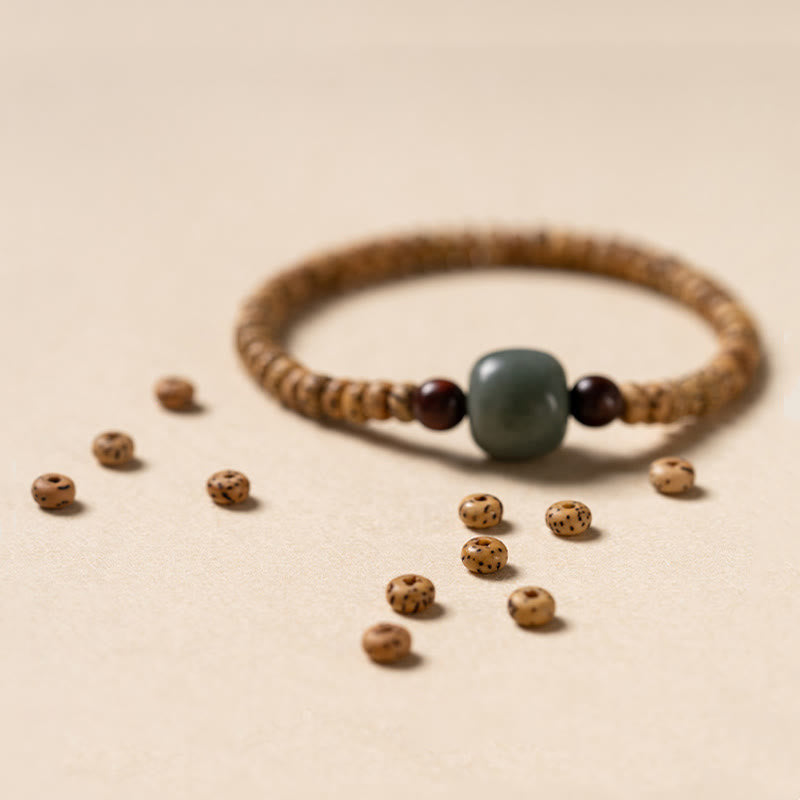 Nimara Ritual Bodhi Seed Small Leaf Red Sandalwood Wisdom Bracelet