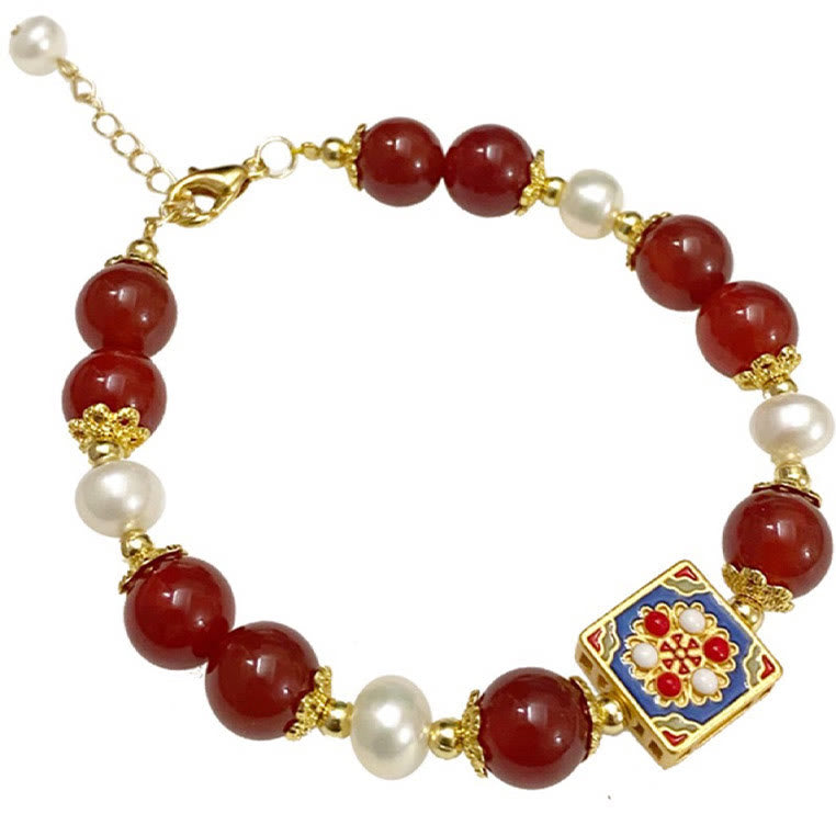 Nimara Ritual Red Agate Pearl Confidence Self-acceptance Bracelet
