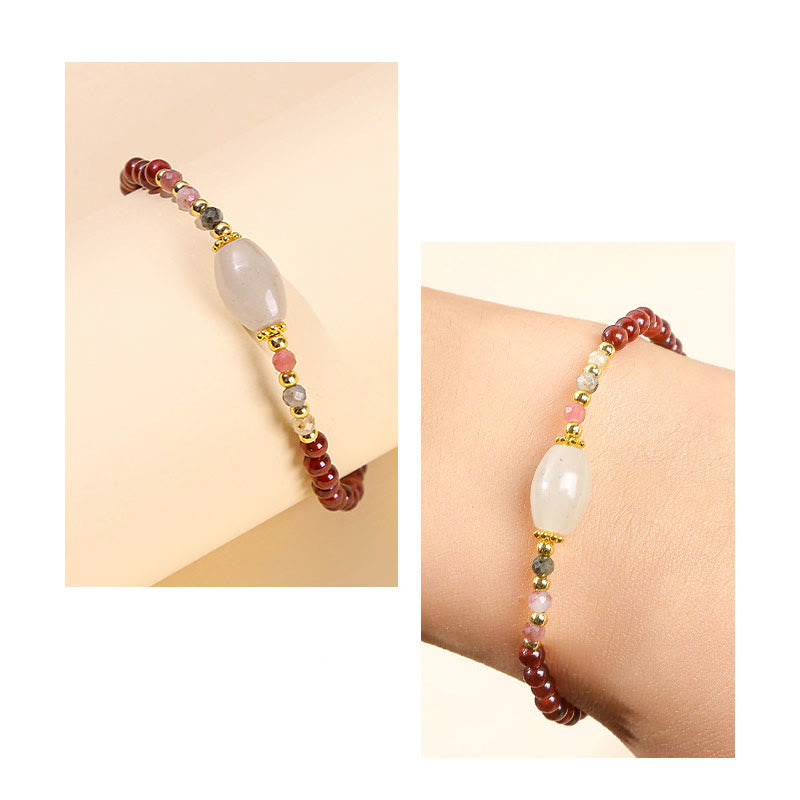 Nimara Ritual Garnet Jade Tourmaline Bead Passion Bracelet