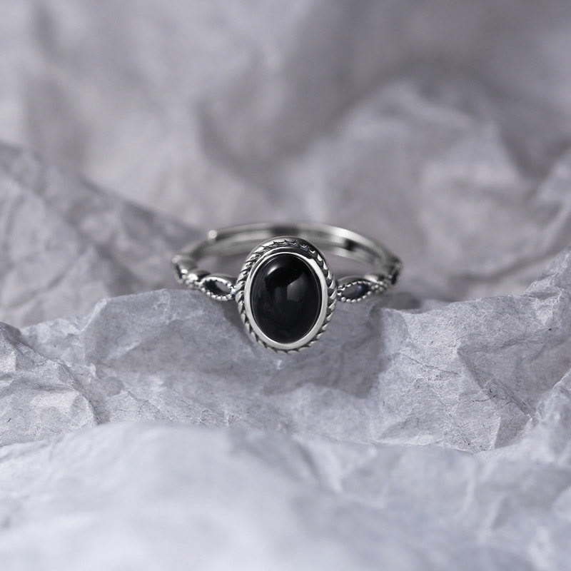 Nimara Ritual 925 Sterling Silver Black Onyx Fortune Ring