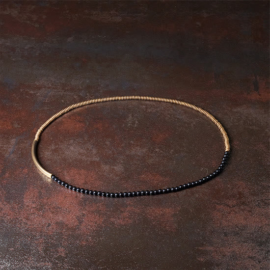 Nimara Ritual Tibetan Various Agate Stone Copper Protection Triple Wrap Bracelet