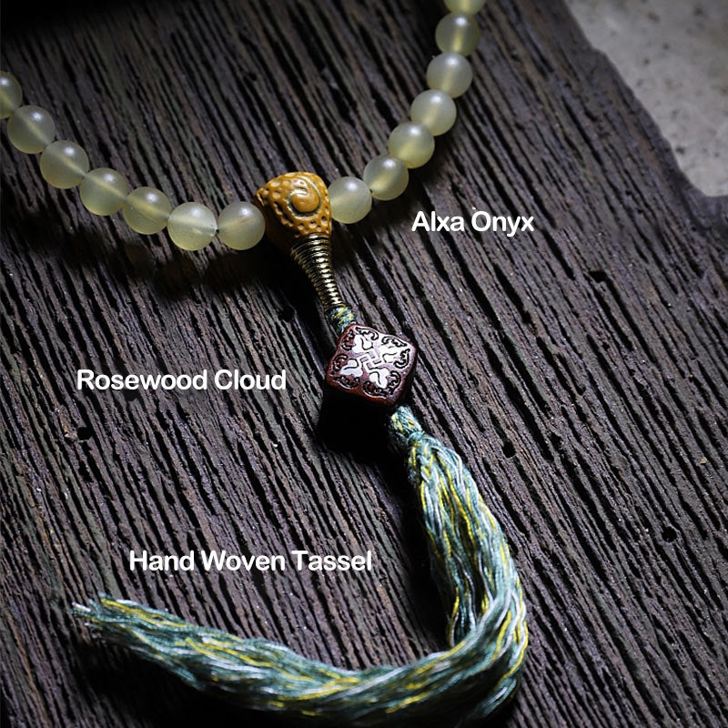 Nimara Ritual 108 Mala Beads Tibet Sheep Horn Amber Luck Bracelet
