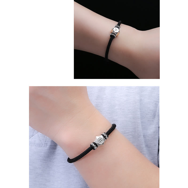 Nimara Ritual 999 Sterling Silver 12 Constellations of the Zodiac Protection Handmade String Bracelet