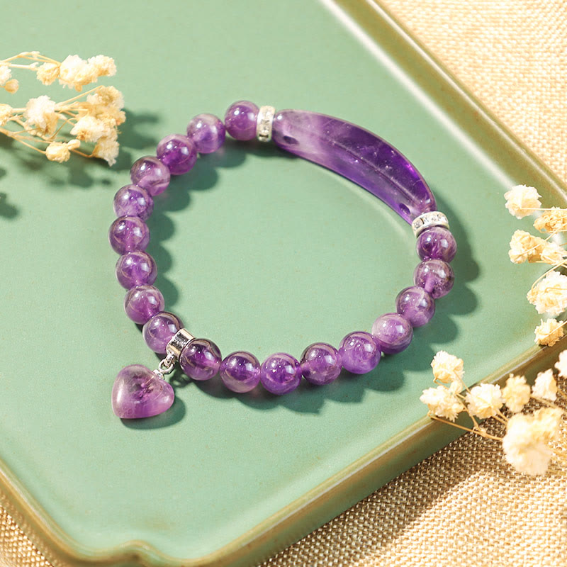 Nimara Ritual Natural Quartz Love Heart Healing Beads Bracelet