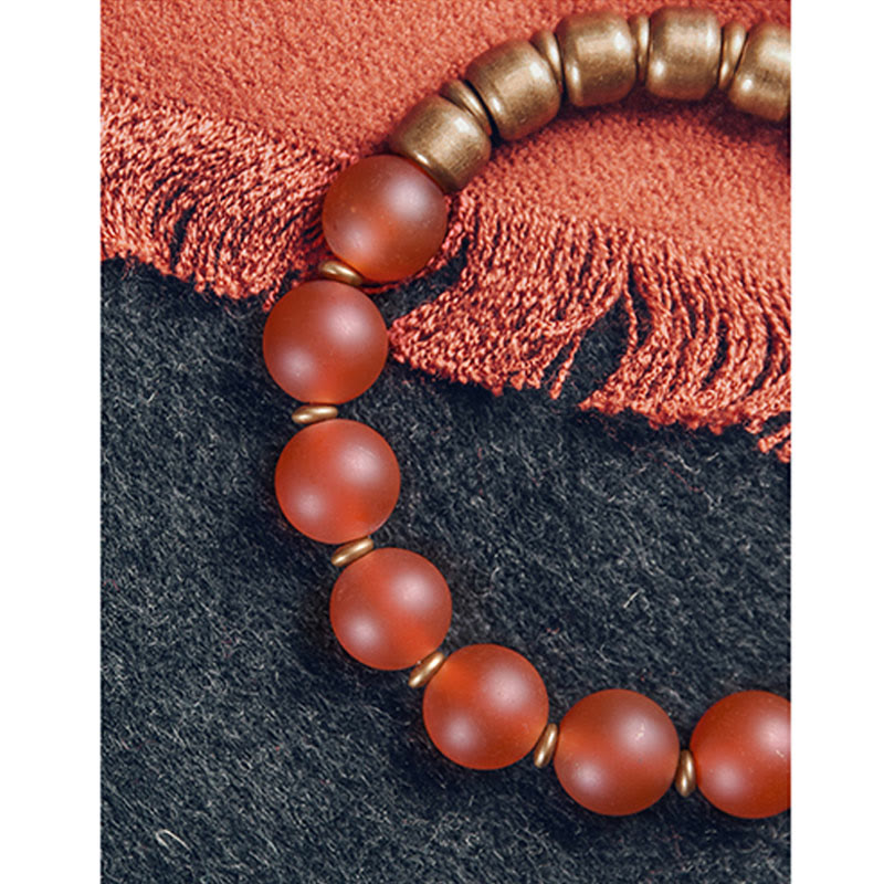 Nimara Ritual Tibetan Red Agate Green Agate Copper Confidence Fortune Bracelet