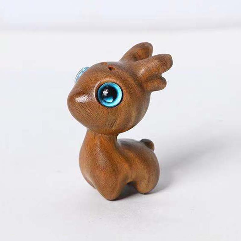Nimara Ritual Green Sandalwood Small Leaf Red Sandalwood Cute Cat Animals Soothing Peace Decoration