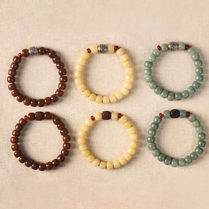 Nimara Ritual Bodhi Seed Auspicious Cloud Fu Character Bead Peace Bracelet