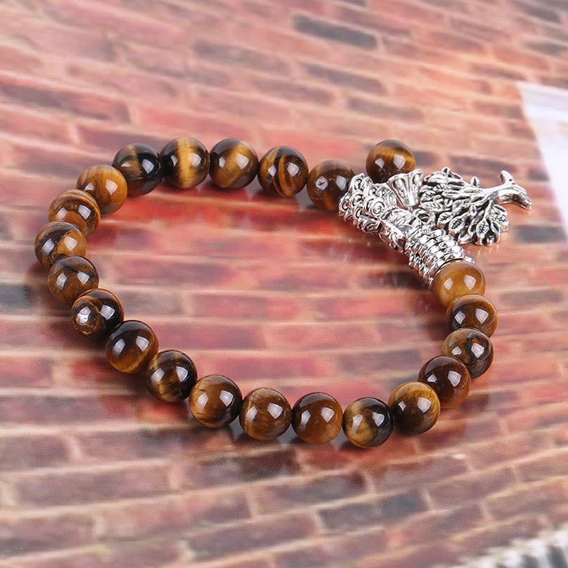 Nimara Ritual Natural Gemstone Tree of Life Lucky Charm Stretch Bracelet