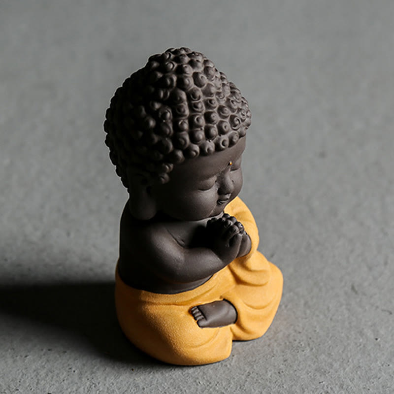 Nimara Ritual Small Buddha Serenity Purple Clay Home Desk Decoration