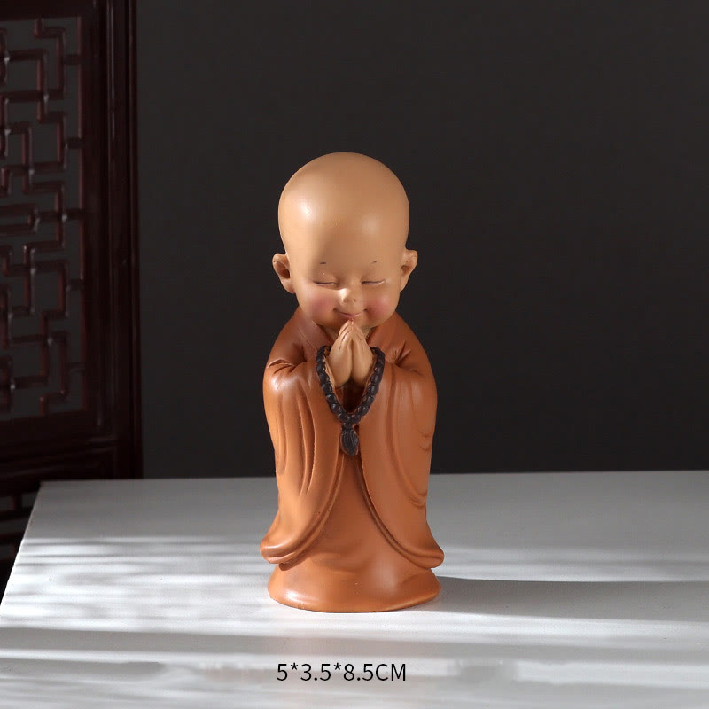 Nimara Ritual Small Mini Meditation Praying Monk Serenity Resin Home Decoration