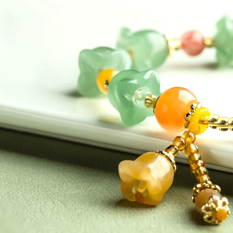 Nimara Ritual Green Aventurine Magnolia Flower Luck Bracelet