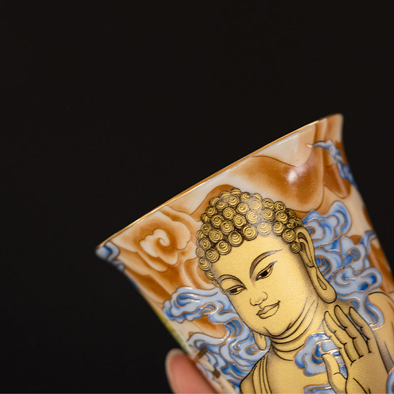 Nimara Ritual Dunhuang Color Flying Apsaras Teacup Kung Fu Tea Cup