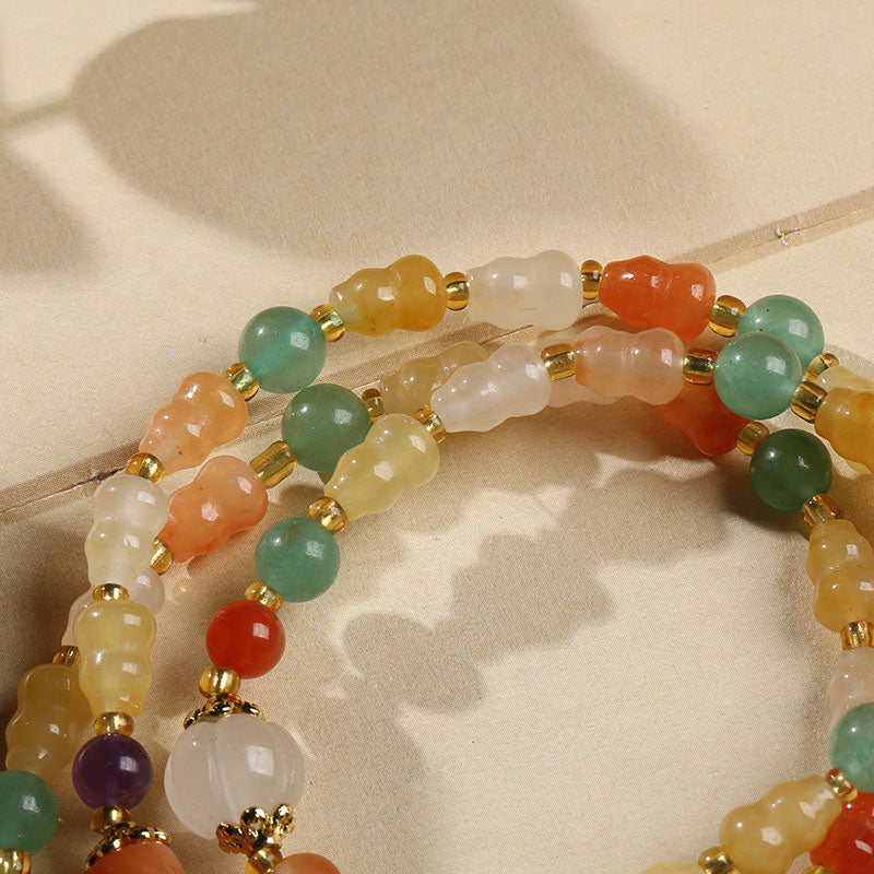 Nimara Ritual Golden Silk Jade Gourd Wealth Bracelet
