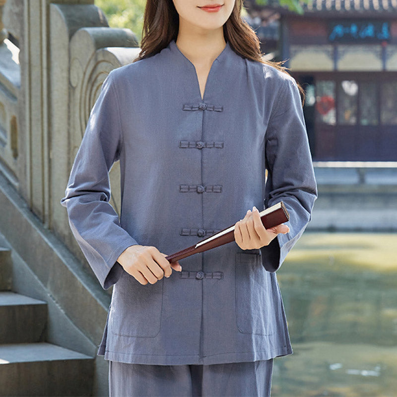 Nimara Ritual Spiritual Zen Practice Yoga Meditation Prayer Uniform Cotton Linen Clothing Women's Set