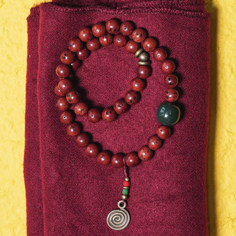 Nimara Ritual Bodhi Seed Cyan Jade Copper Peace Luck Bracelet