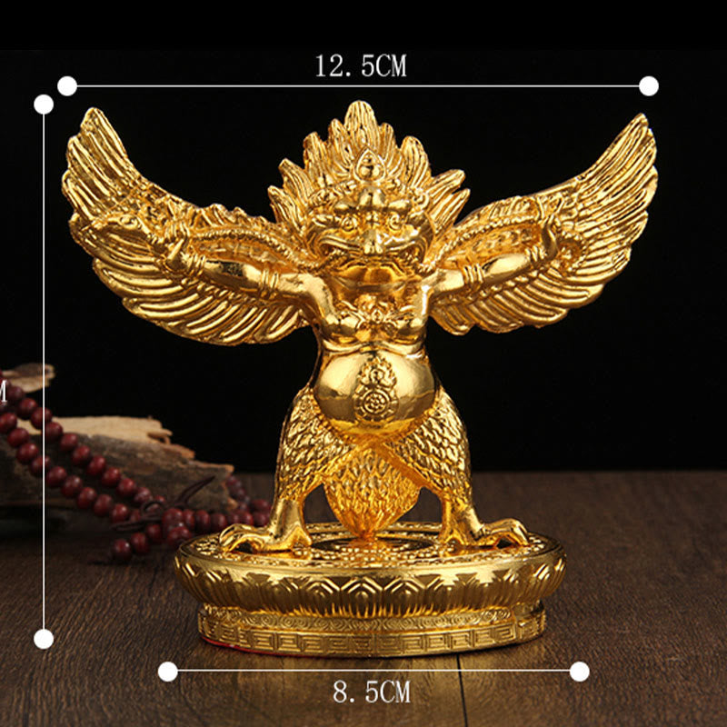 Nimara Ritual Tibetan Gold Garuda Bird Alloy Protection Home Decoration