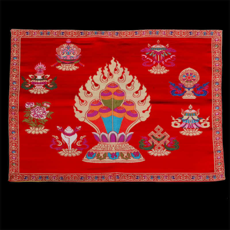 Nimara Ritual Prayer Altar Mat Healing Meditation 8 Auspicious Symbols Mat