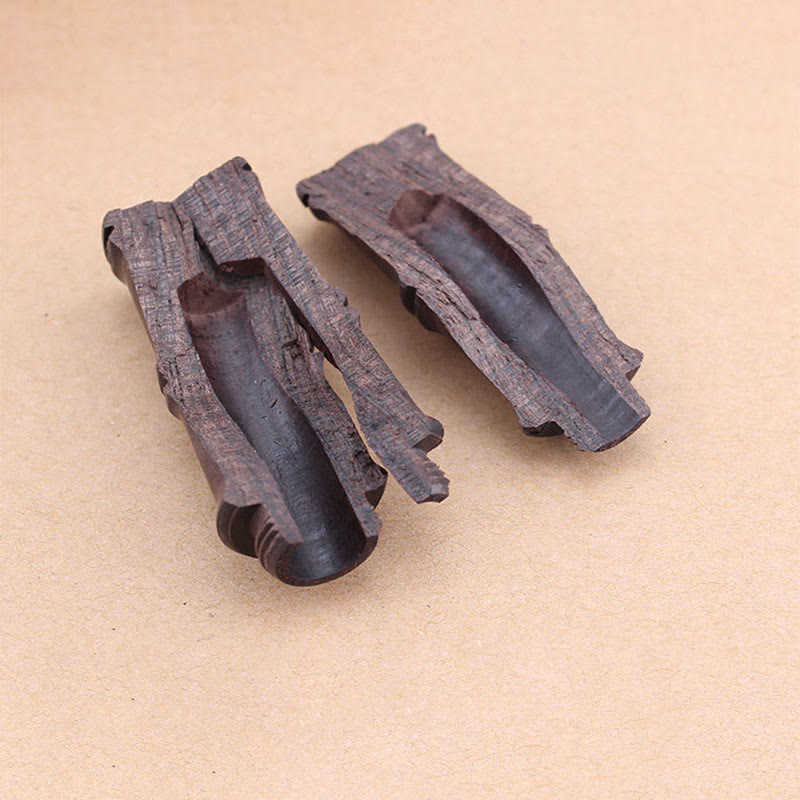 Nimara Ritual Ebony Wood Bamboo Pattern Ghau Prayer Box Peace Necklace Pendant
