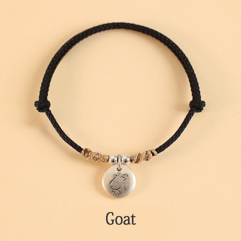 Nimara Ritual Handmade 999 Sterling Silver Year of the Dragon Cute Chinese Zodiac Luck Braided Bracelet