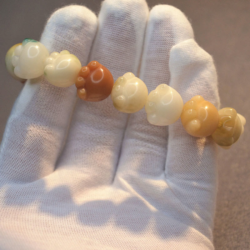 Nimara Ritual Multilayered Bodhi Seed Cute Cat Paw Calm Harmony Bracelet