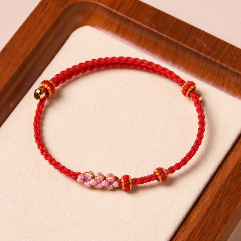 Nimara Ritual Handmade Peach Blossom Protection Braided Rope Bracelet