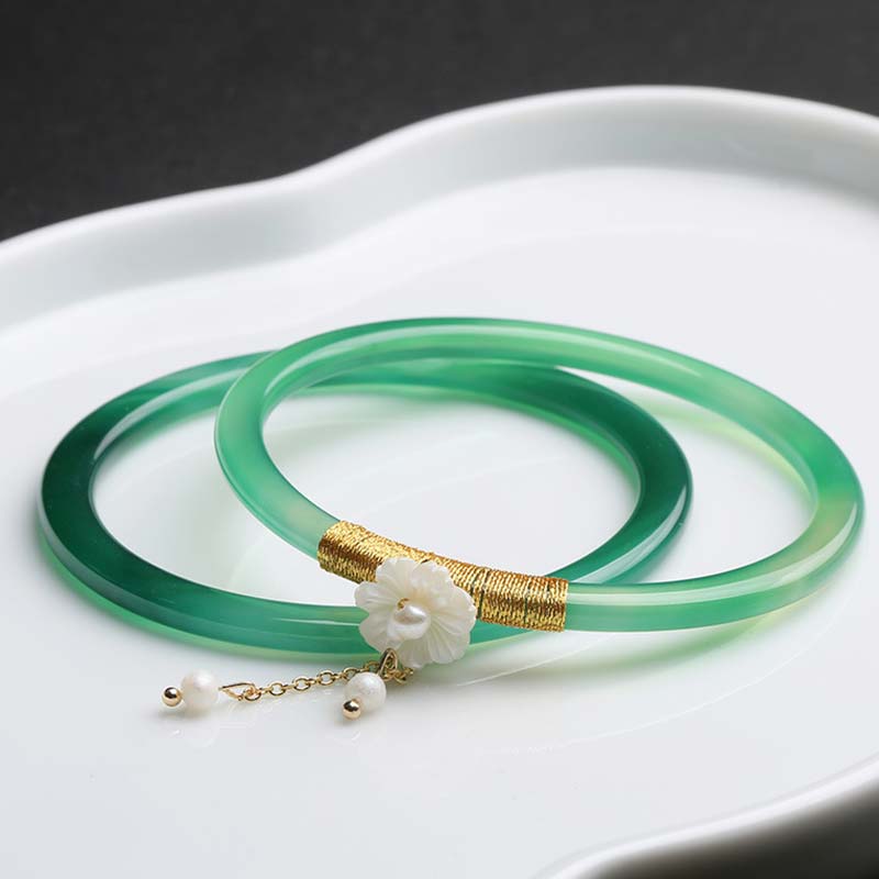 Nimara Ritual Natural Cyan White Jade Success Bracelet