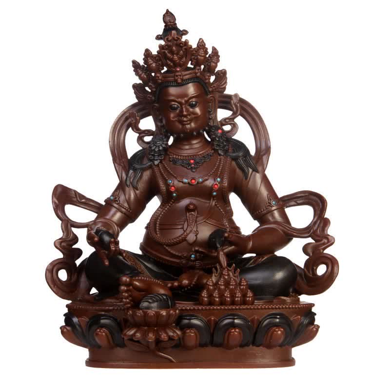 Nimara Ritual Yellow Jambhala Bodhisattva Figurine Compassion Copper Statue Home Office Decoration