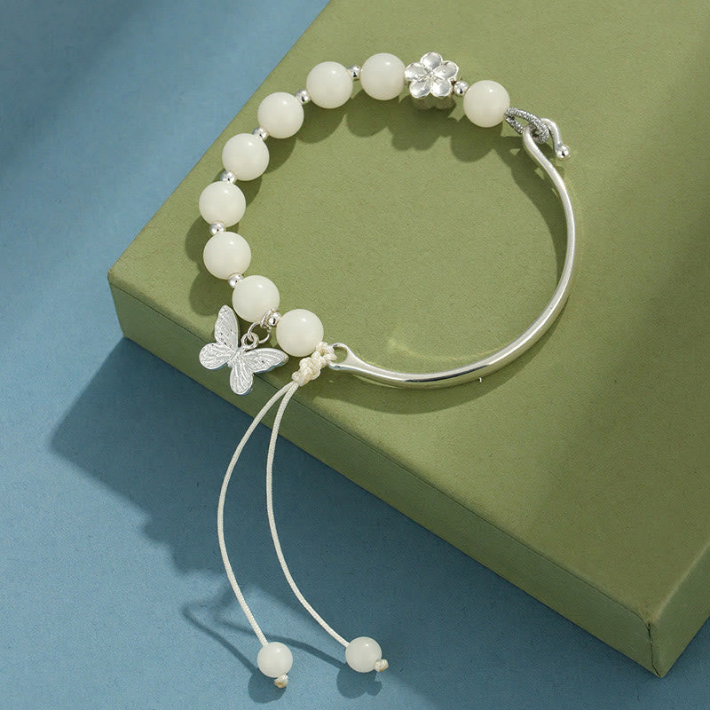 Nimara Ritual Bodhi Seed Butterfly Lotus Luck Wealth Bracelet Bangle
