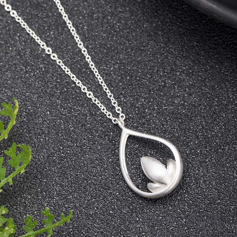 Nimara Ritual 925 Sterling Silver Lotus Flower Floral Enlightenment Necklace Pendant