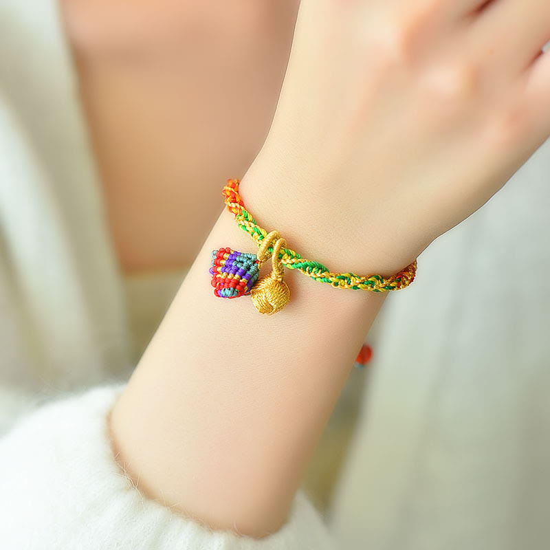 Nimara Ritual Colorful Rope Luck Handcrafted Zongzi Charm Bracelet