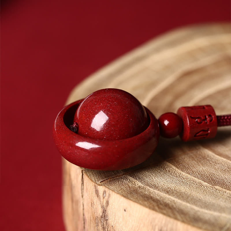 Nimara Ritual Cinnabar Om Mani Padme Hum PiXiu Blessing Lucky Bead Necklace Pendant