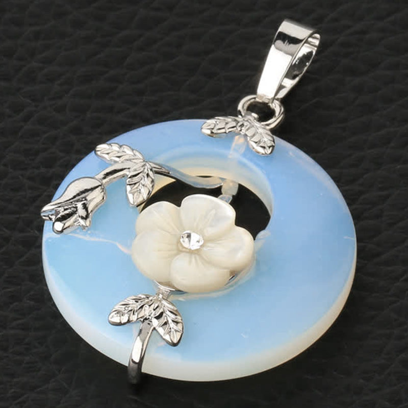 Nimara Ritual Various Crystal Amethyst Green Aventurine Flower Healing Necklace Pendant