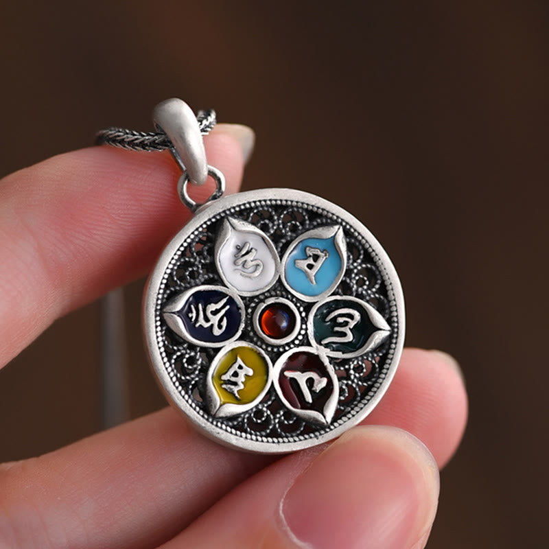 Nimara Ritual Tibetan Om Mani Padme Hum Purity Necklace Pendant