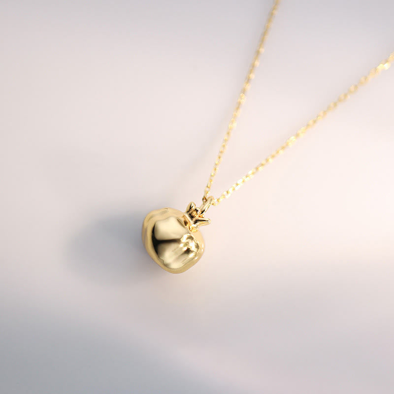 Nimara Ritual 925 Sterling Silver 18k Gold Plated Pomegranate Garnet Crystal Passion Charm Necklace Pendant