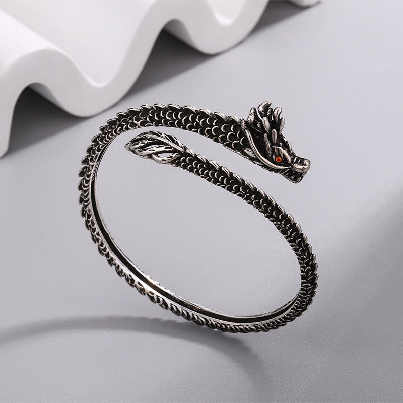 Nimara Ritual Dragon Scales Pattern Luck Protection Bracelet Bangle