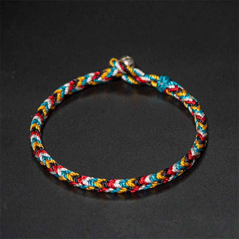 Nimara Ritual Tibet Handmade Five Color Thread Protection Braid String Bracelet