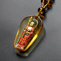 Nimara Ritual Ksitigarbha Buddha Liuli Crystal Compassion Amulet Necklace Pendant