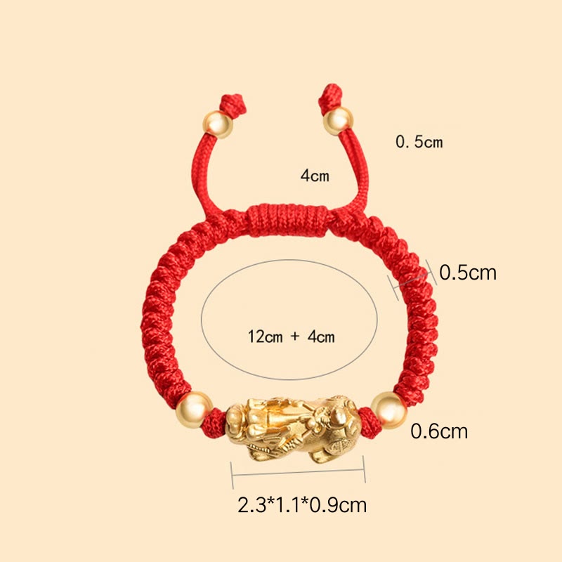 Nimara Ritual 999 Sterling Silver PiXiu Wealth King Kong Knot String Braided Kids Child Bracelet