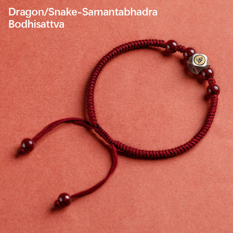 Nimara Ritual 925 Sterling Silver Chinese Zodiac Natal Buddha Cinnabar Calm Bracelet
