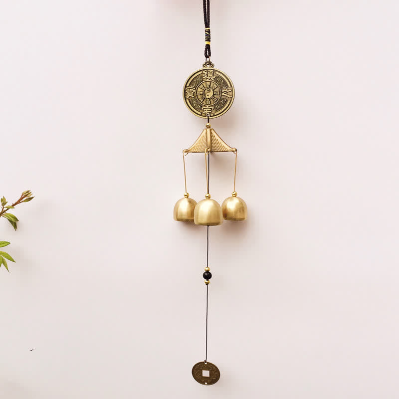 Nimara Ritual Blessing Letter Elephant Bagua Auspicious Coin Wall Hanging Chime Bell Handmade Home Decoration