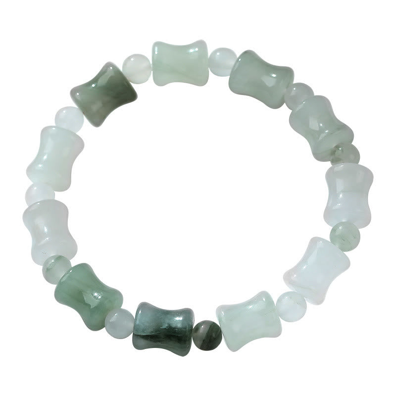 Nimara Ritual Jade Coconut Shell Bamboo Pattern Abundance Luck Bracelet