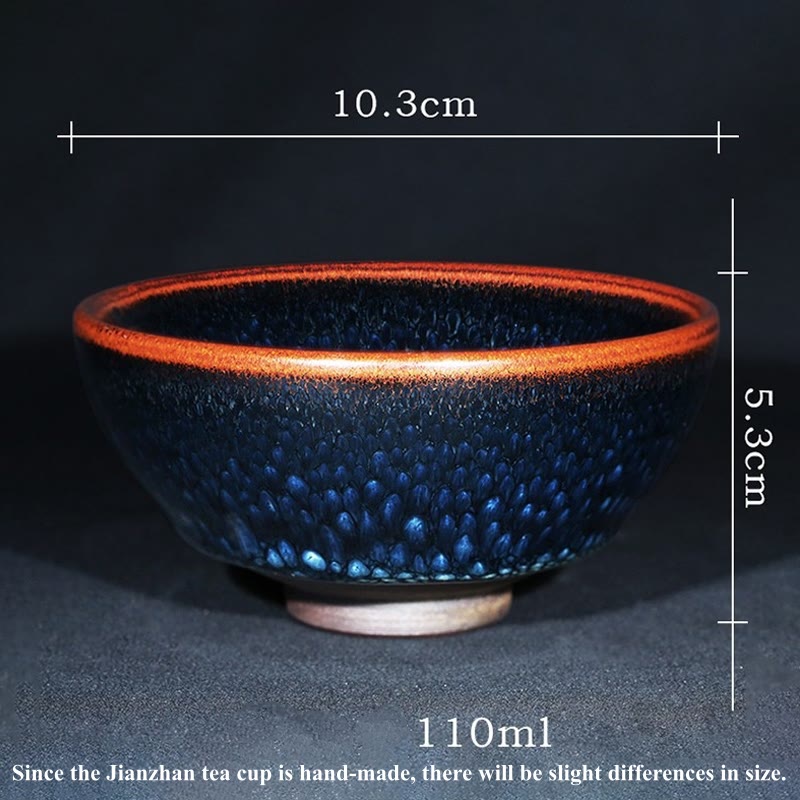 Nimara Ritual Handmade Blue Francolinus Spot Chinese Jianzhan Ceramic Teacup Kung Fu Tea Cup Bowl