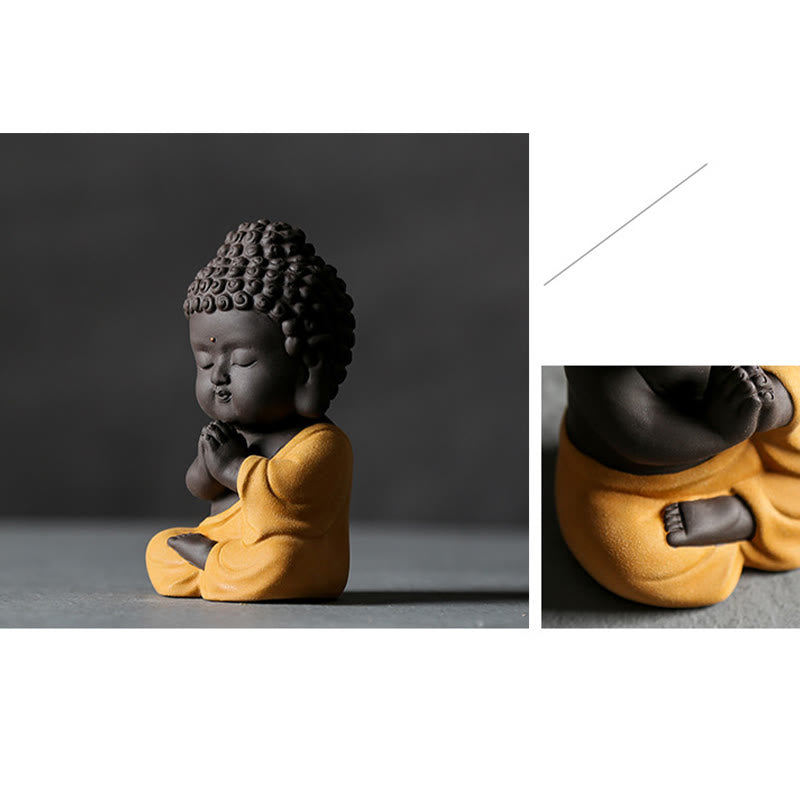 Nimara Ritual Small Buddha Serenity Purple Clay Home Desk Decoration