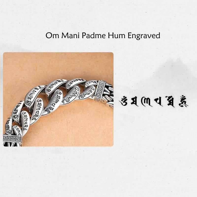 Nimara Ritual Om Mani Padme Hum Engraved Peace Purity Bracelet
