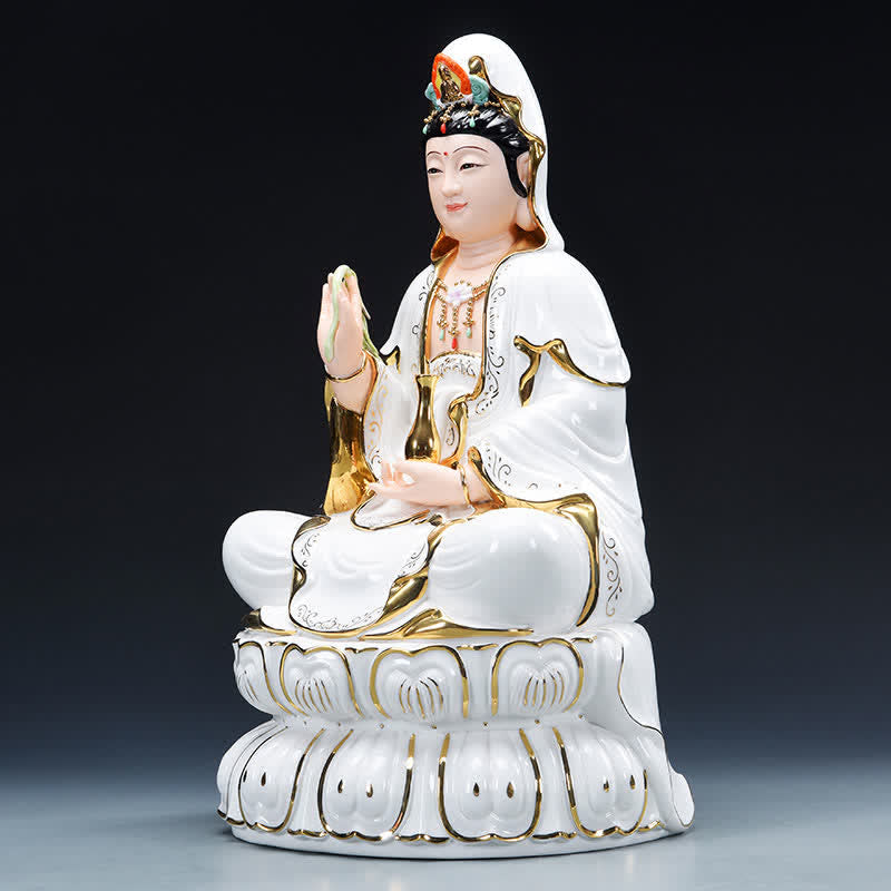 Nimara Ritual Chenrezig Bodhisattva Avalokitesvara Success Ceramic Statue Home Decoration