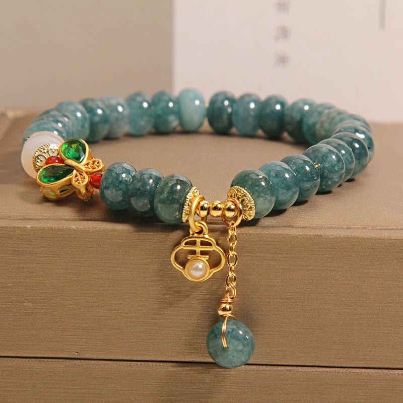 Nimara Ritual Jade White Agate Butterfly Abacus Beads Abundance Bracelet